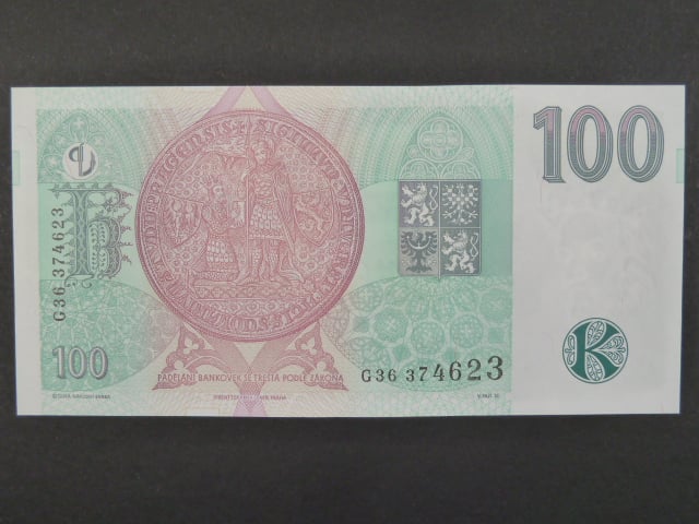 100 Kč 1997 s. G 36, Baj. CZ 18, Pi. 18