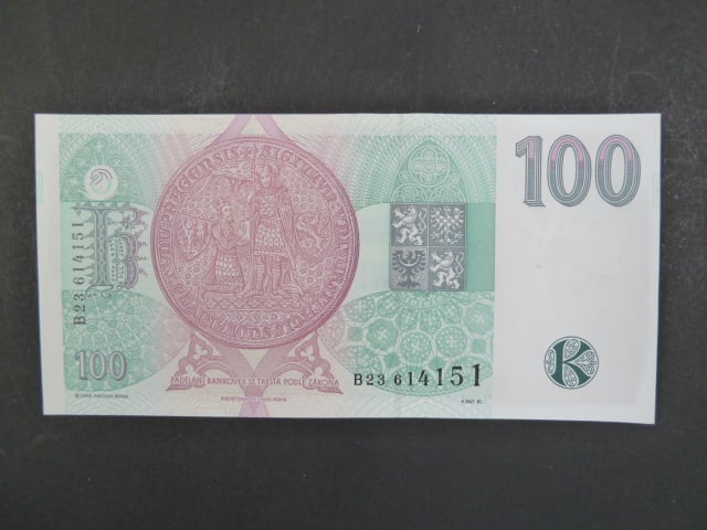 100 Kč 1995 s. B 23, Baj. CZ 12, Pi. 12