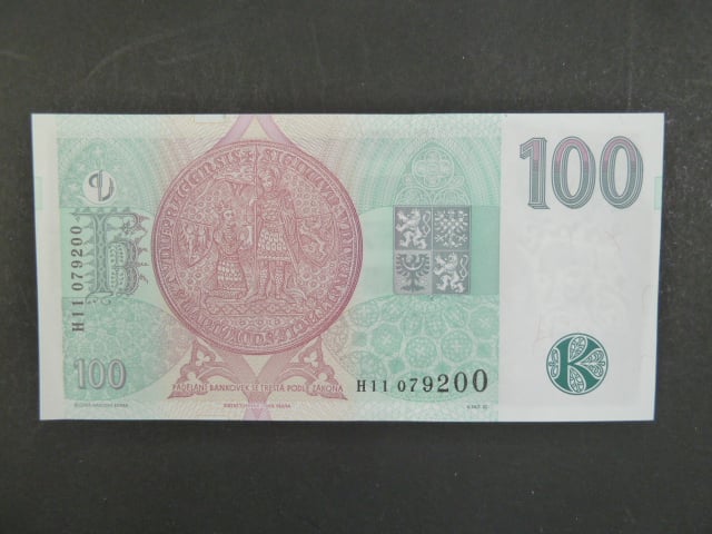 100 Kč 1997 s. H 11, Baj. CZ 18, Pi. 18