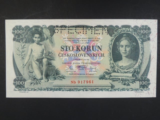100 Kč 10.1.1931, serie Nb, II.vydání, perf. SPECIMEN