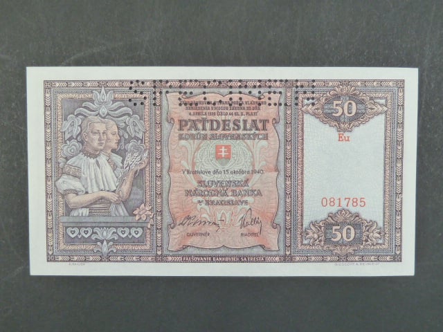 50 Ks 15.10.1940 série Eu, perf. SPECIMEN