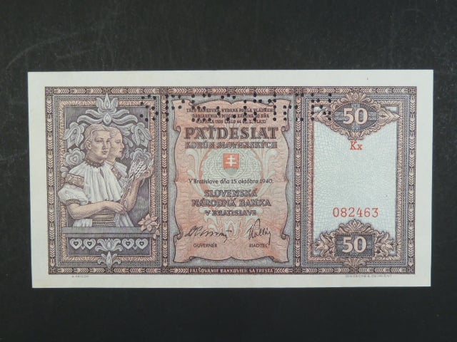 50 Ks 15.10.1940 série Kx, perf. SPECIMEN