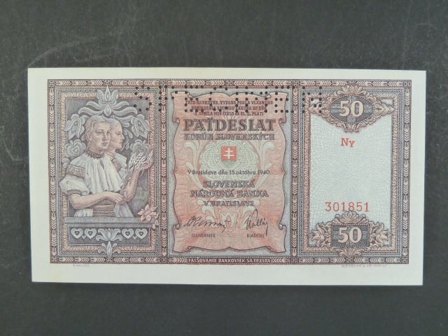 50 Ks 15.10.1940 série Ny, perf. SPECIMEN