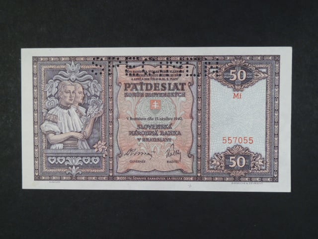 50 Ks 15.10.1940 série Mf, perf. SPECIMEN
