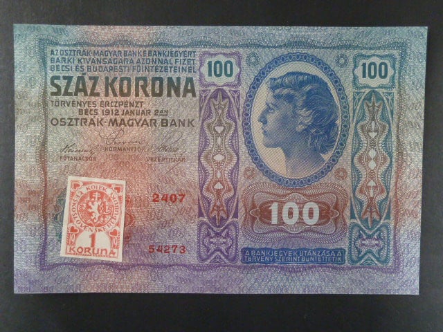 100 K 1912, kolkovaná, světle modrá