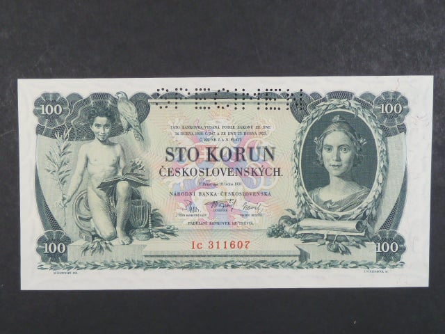 100 Kč 10.1.1931, serie Ic, III.vydání, perf. SPECIMEN