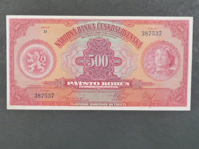 500 Kč 2.5.1929 , serie D