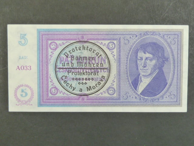 5 K 1938 série A 033, strojní přetisk