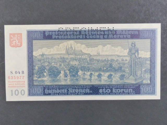 100 K 1940, série 04 B I. vydání, perf. SPECIMEN
