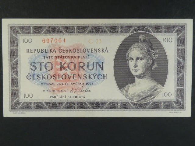100 Kčs 1945 série C 23