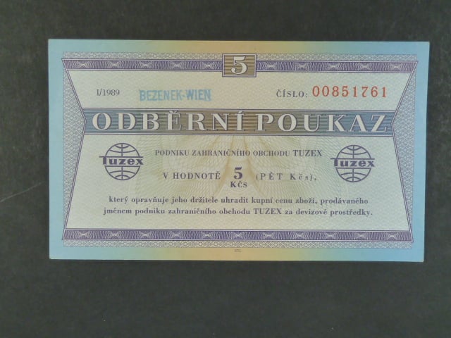 5 TKčs IX / 1989 s raz. BEZENEK WIEN, K.Š.K. 65