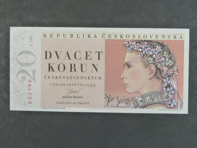 20 Kčs 1.5.1949, série A 01