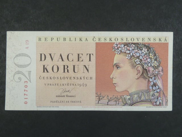 20 Kčs 1.5.1949, série A 19