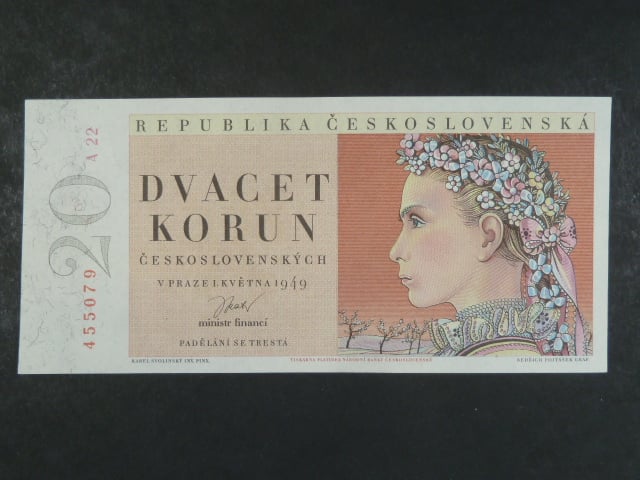 20 Kčs 1.5.1949, série A 22