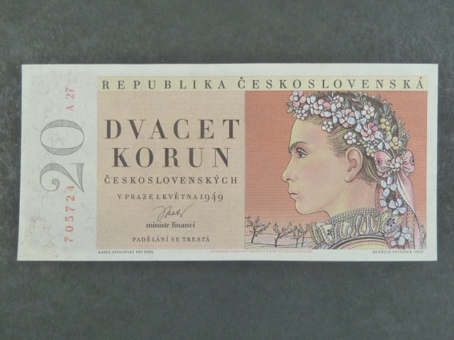 20 Kčs 1.5.1949, série A 27