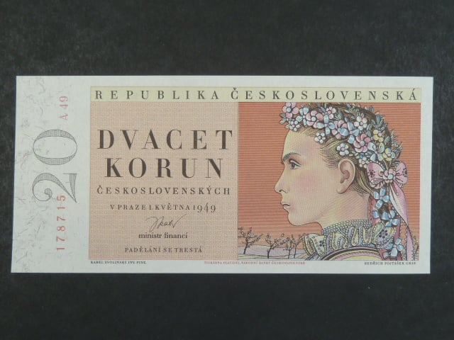 20 Kčs 1.5.1949, série A 49