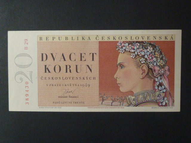 20 Kčs 1.5.1949, série B 29