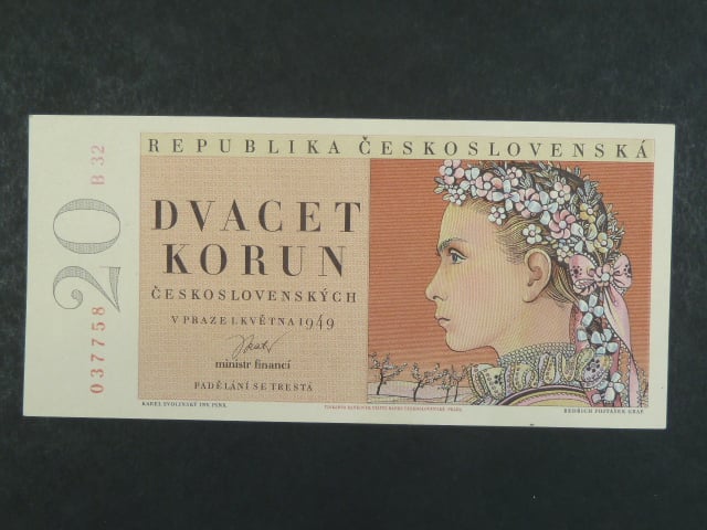 20 Kčs 1.5.1949, série B 32