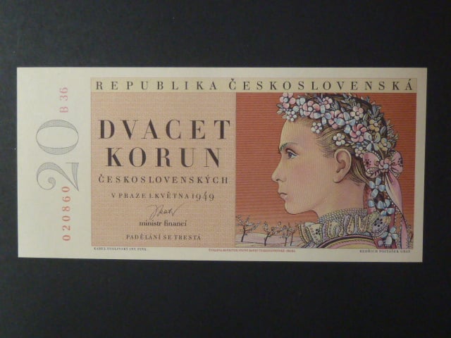 20 Kčs 1.5.1949, série B 36