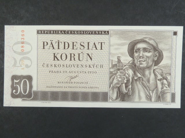 50 Kčs 29.8.1950, série A 39