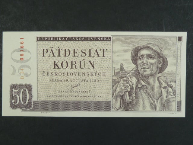 50 Kčs 29.8.1950, série B 34