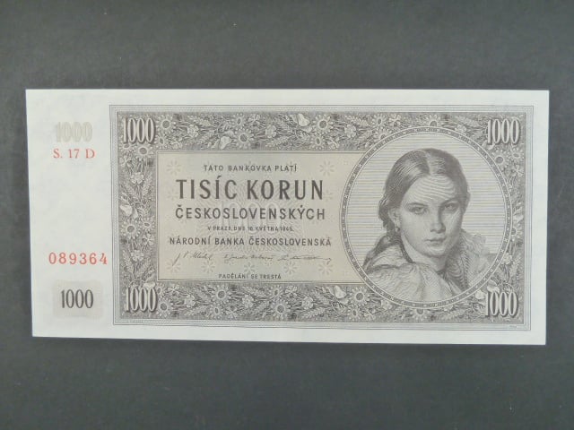 1000 Kčs 16.5.1945 série D 17