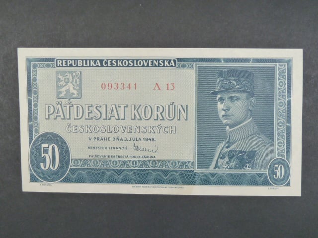 50 Kčs 3.7.1948, serie A 13