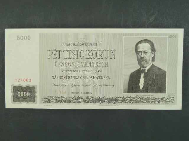 5000 Kčs 1.11.1945 série 15 A