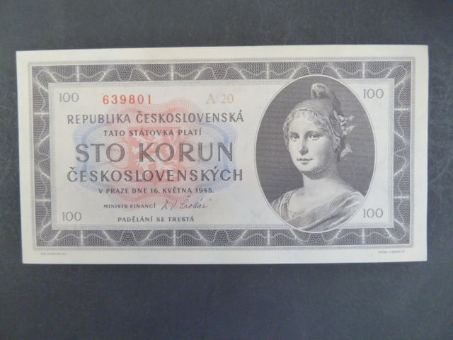 100 Kčs 1945 série A 20