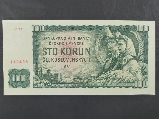 100 Kčs 1961 série G 55, číslovač 1c