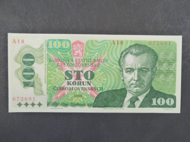 100 Kčs 1989 s. A 18