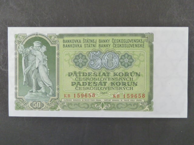 50 Kčs 1953 série KB, tiskárna STC Praha