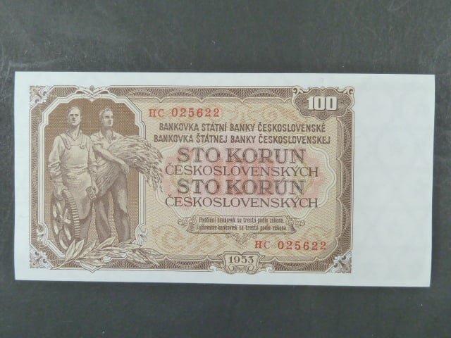 100 Kčs 1953 série HC, tiskárna STC Praha