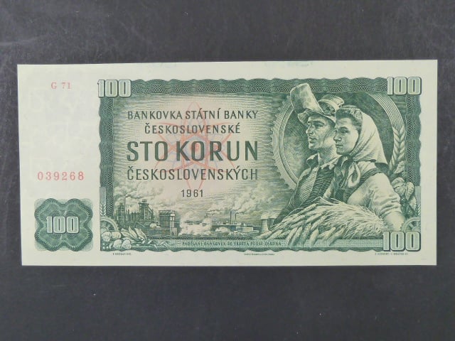 100 Kčs 1961 série G 71, číslovač 1c