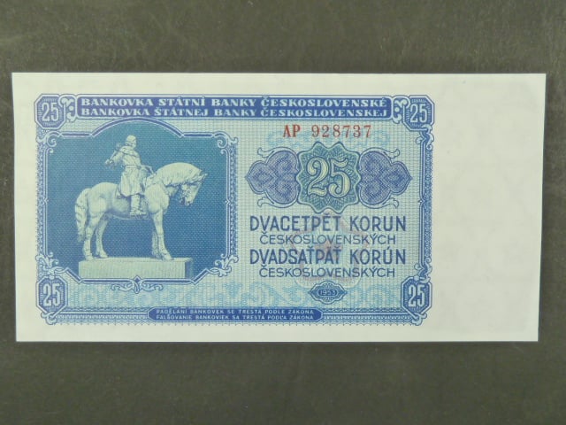 25 Kčs 1953 série AP, tiskárna Goznak Moskva