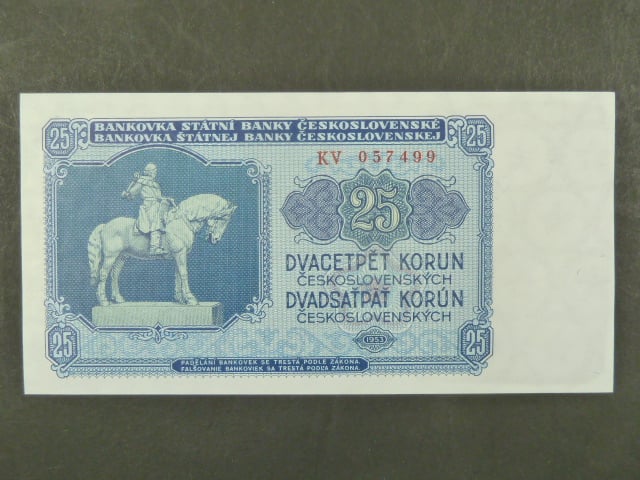 25 Kčs 1953 série KV, tiskárna STC Praha