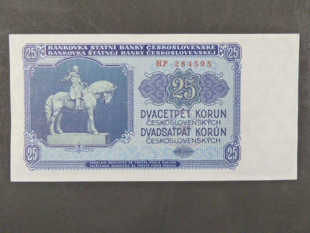 25 Kčs 1953 série HP, tiskárna STC Praha