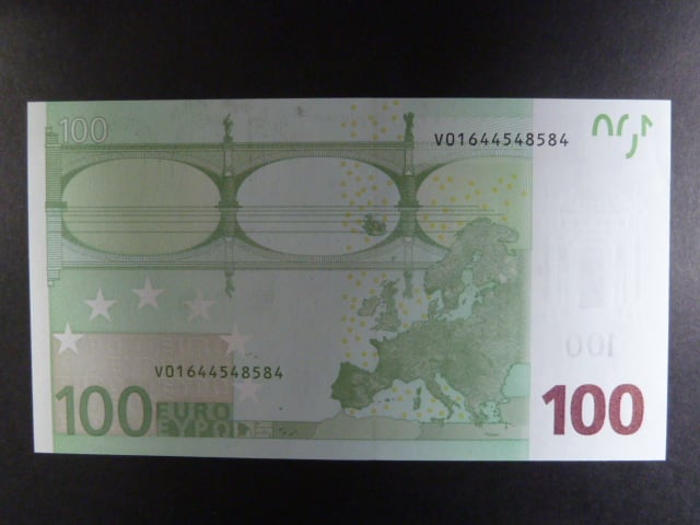 100 Euro 2002 s.V, Španělsko, podpis Mario Draghi, M004 tiskárna Fábrica Nacional de Moneda , Španělsko