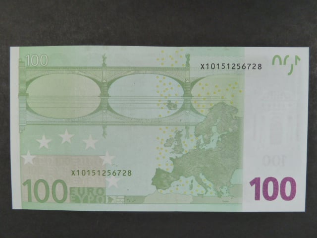100 Euro 2002 s.X, Německo, podpis Mario Draghi, E005 tiskárna F. C. Oberthur, Francie