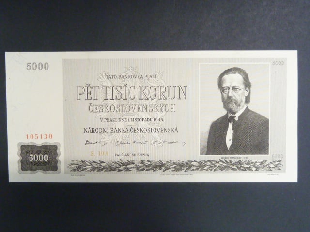 5000 Kčs 1.11.1945 série 15 A