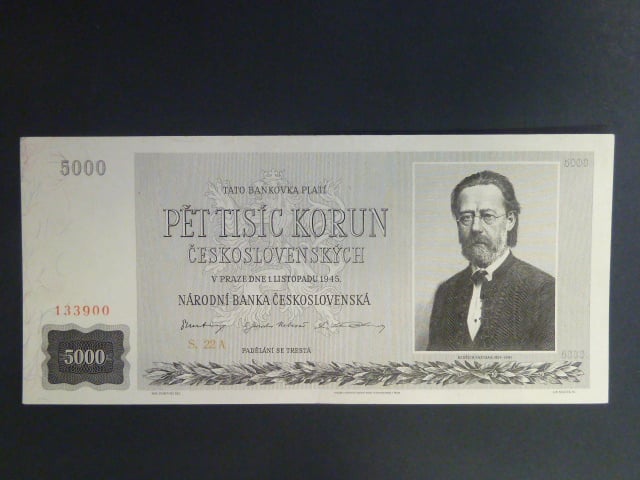 5000 Kčs 1.11.1945 série 22 A