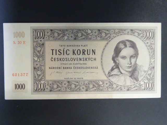 1000 Kčs 16.5.1945 série E 20