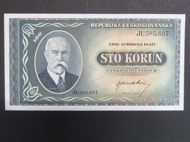 100 Kčs 1945 série JU