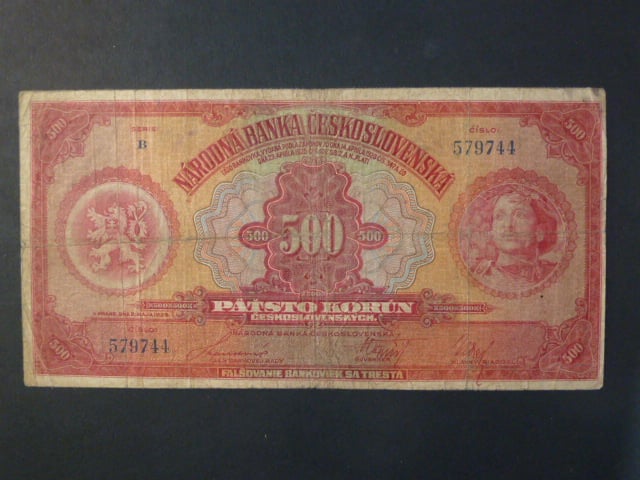 500 Kč 2.5.1929 , serie B "MÁJA"