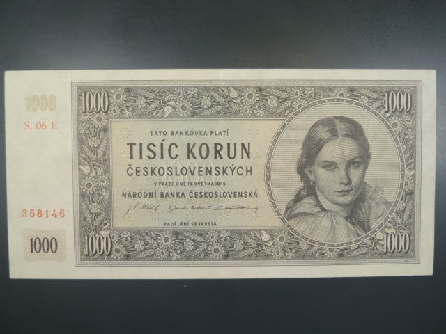 1000 Kčs 16.5.1945 série E 06