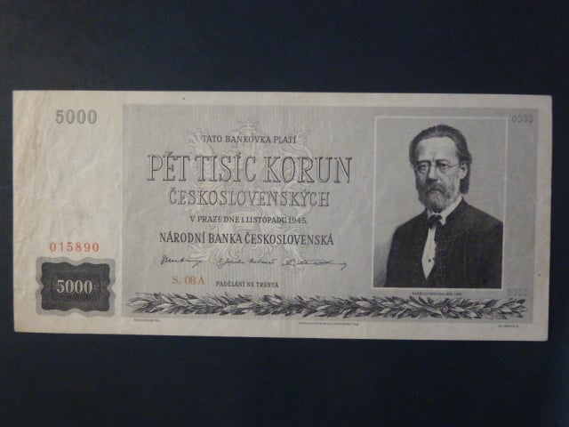 5000 Kčs 1.11.1945 série 08 A