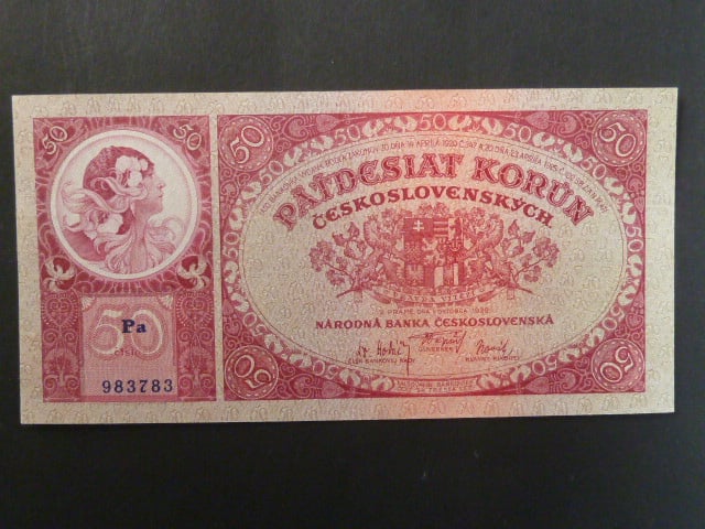50 Kč 1.10.1929, serie Pa
