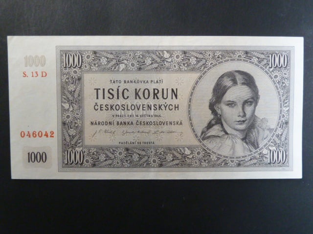 1000 Kčs 16.5.1945 série D 13