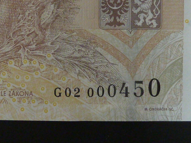 500 Kc 2009 s. G 02 000450, Baj. CZ 25