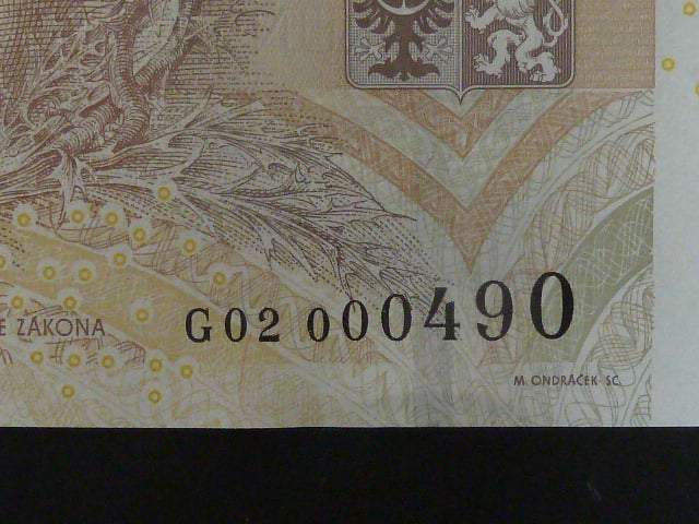 500 Kc 2009 s. G 02 000490, Baj. CZ 25